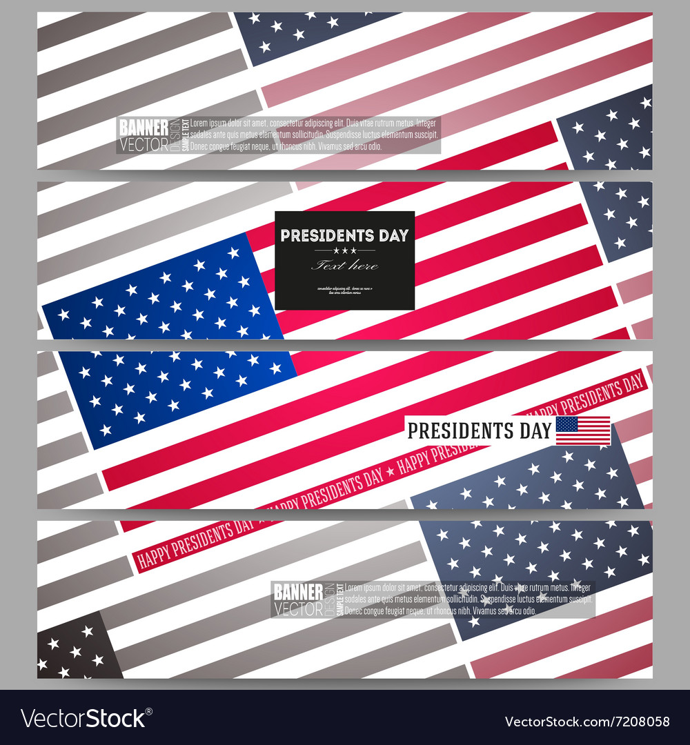 Set of modern banners presidents day background Vector Image