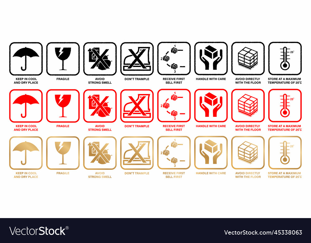 A eight or 8 icons conceptual fragile Royalty Free Vector