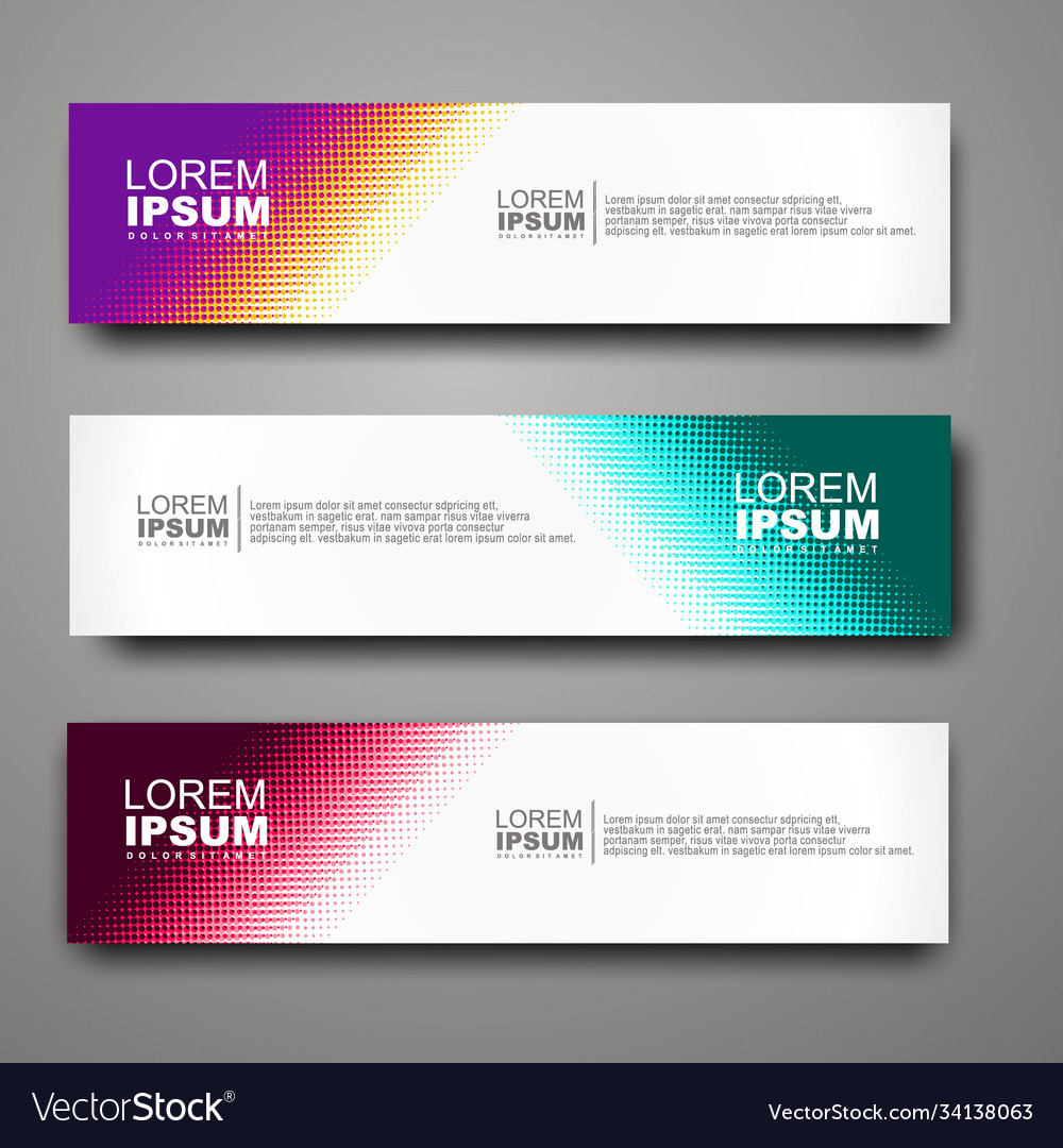 Abstract web banner design template with halftone Vector Image Abstract web banner design template with halftone