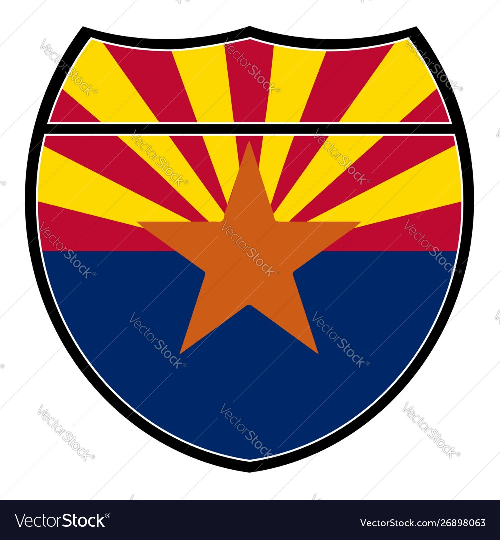 Arizona flag in an interstate sign