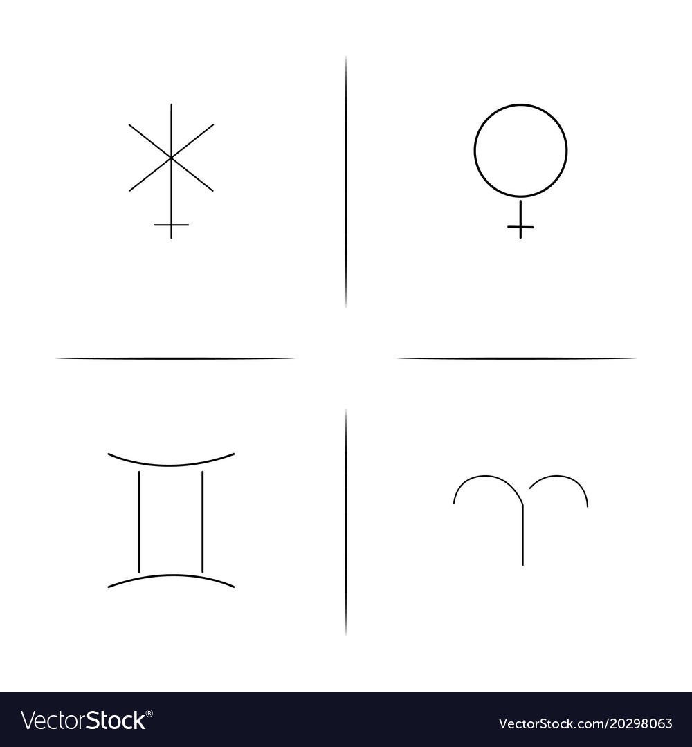 Astrology simple linear icon setsimple outline