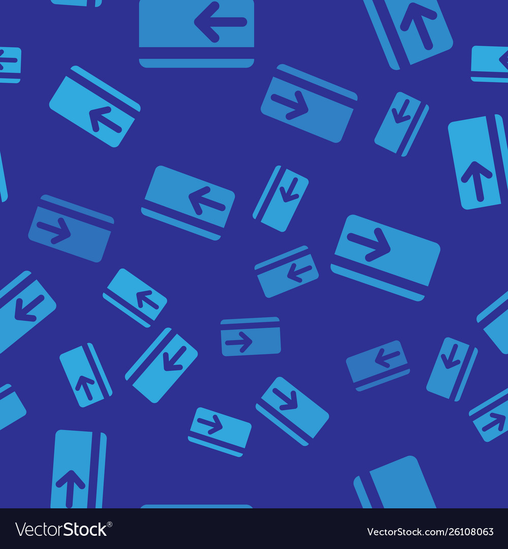 Blue cash back icon seamless pattern on