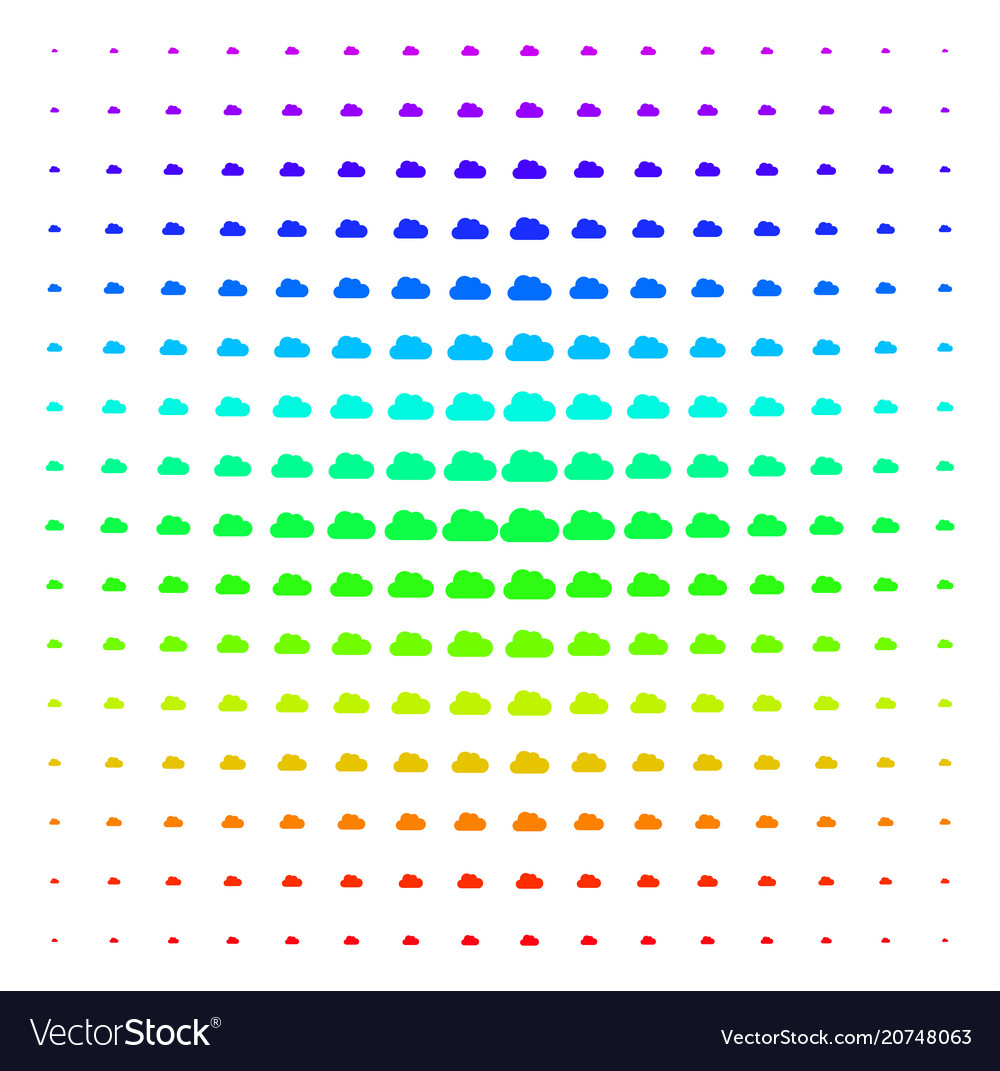 Cloud icon halftone spectral pattern