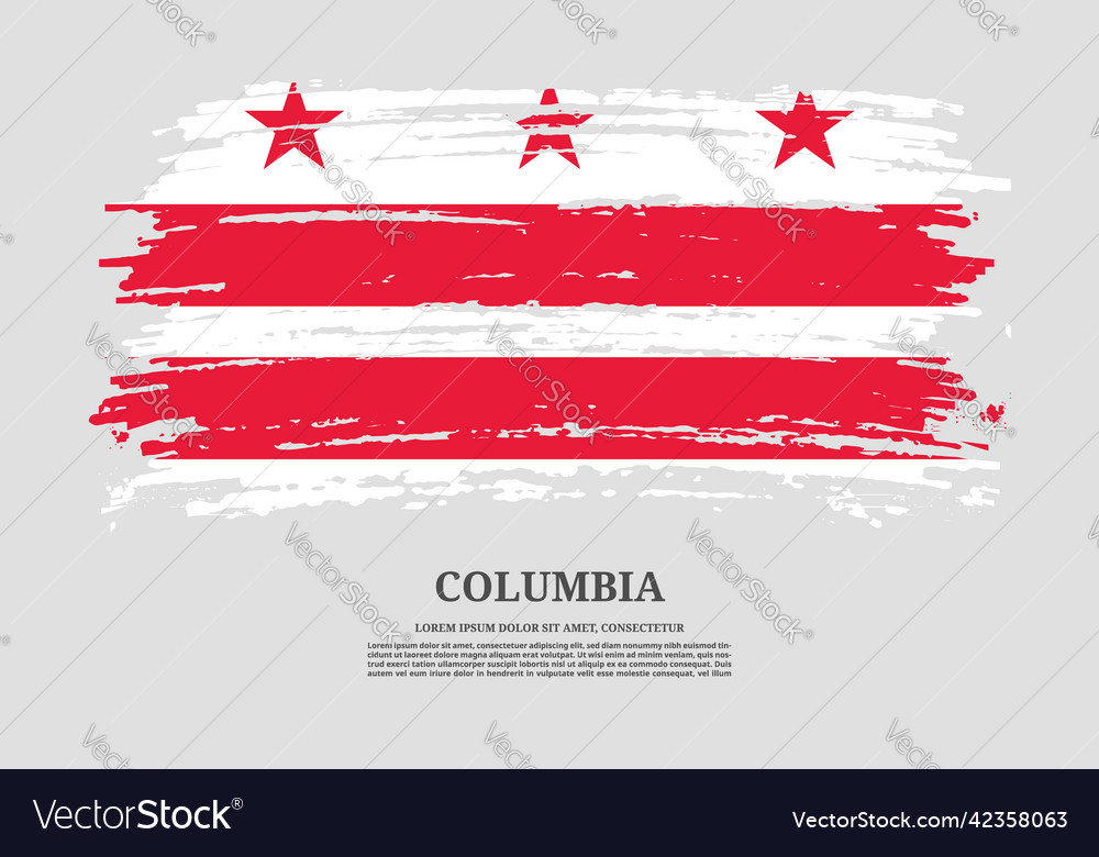 Columbia flag with brush stroke effect