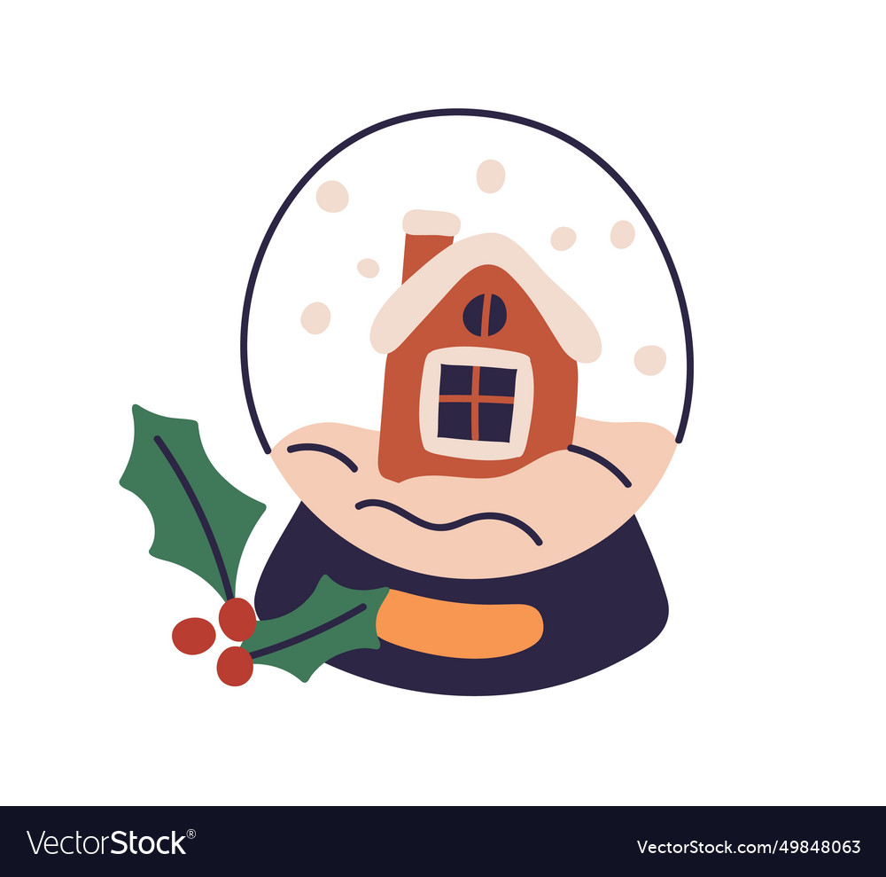 Gemütlicher Snow Globe mit Cottage