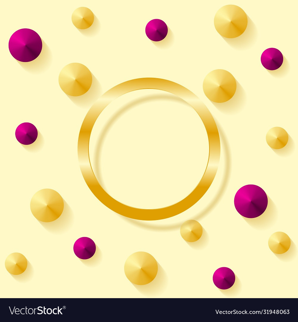 Golden background with a round frame