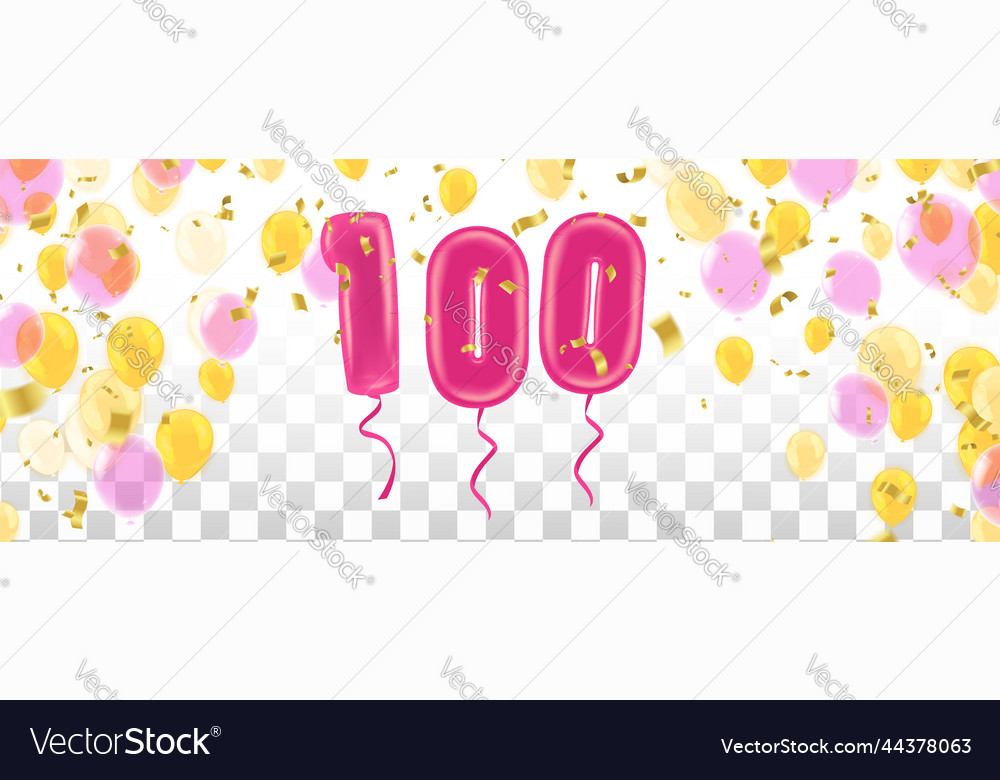 Greeting card happy birthday number 100 in fun Vector Image