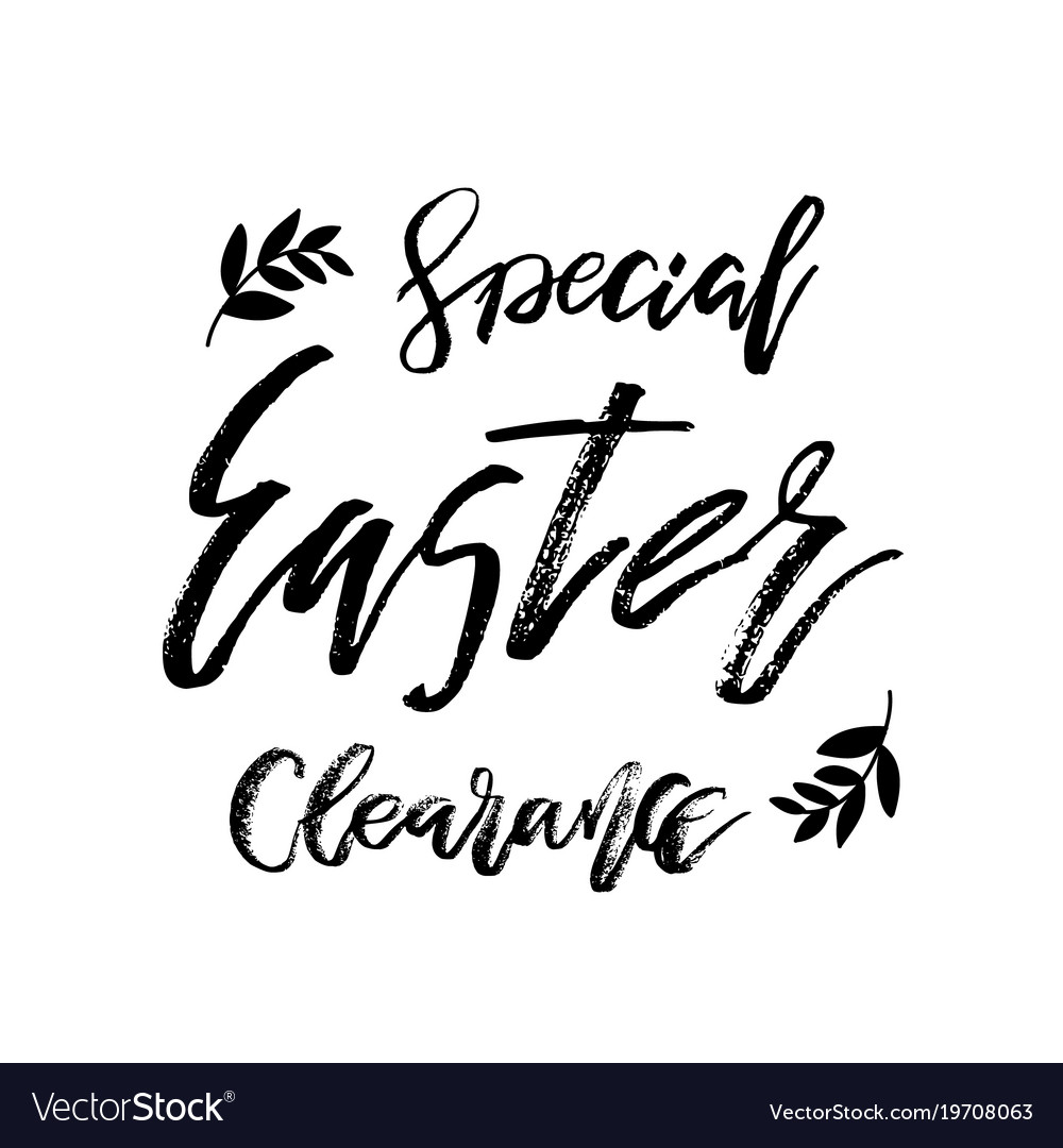 happy easter card with calligraphy text template vector image easter card template