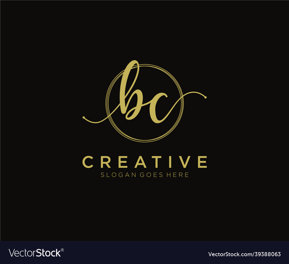 Initial bc feminine logo beauty monogram