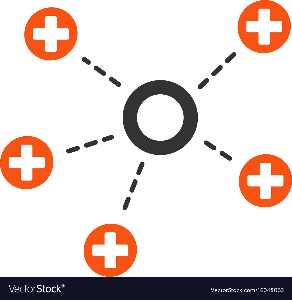 Medical connections flat icon