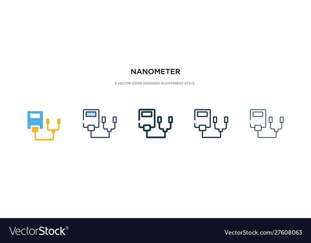 Nanometer icon in different style two colored