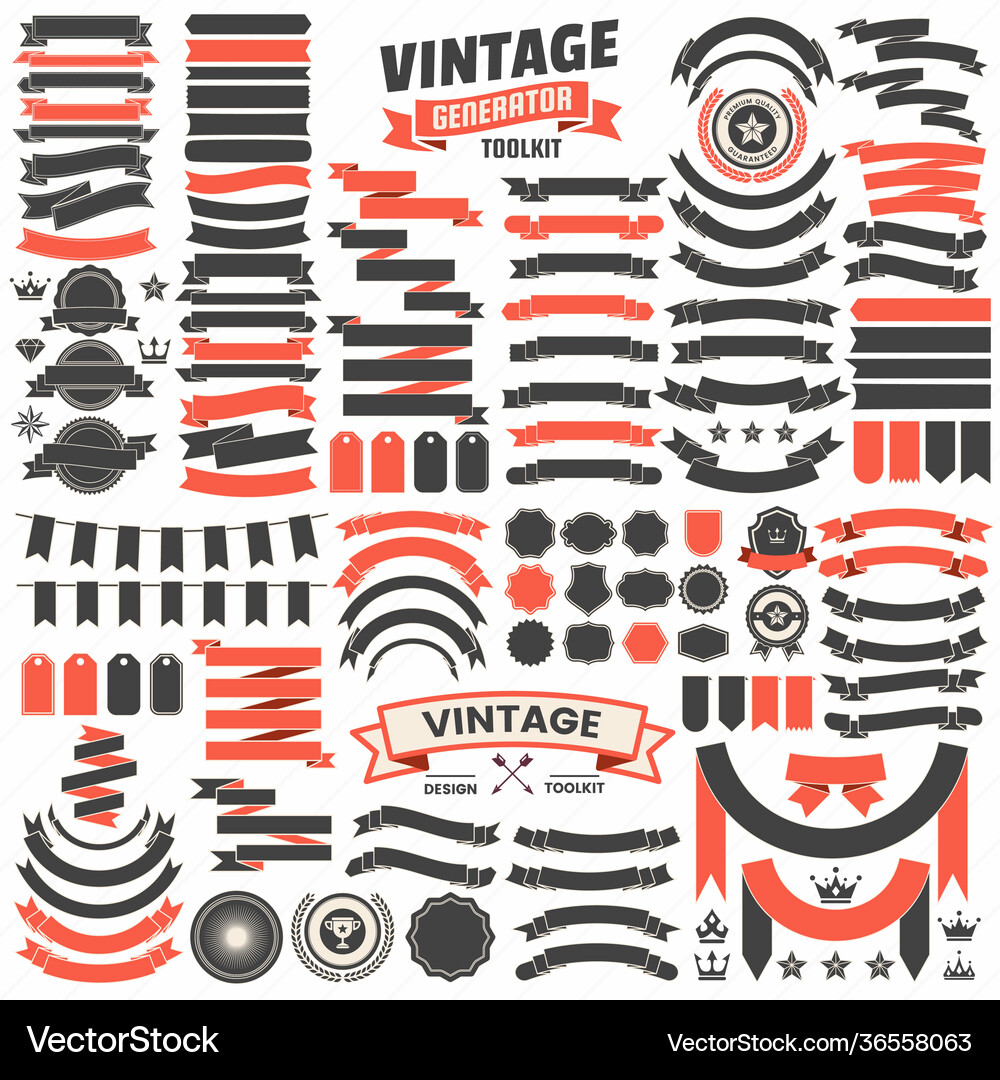 Ribbon vintage logo for banner Royalty Free Vector Image