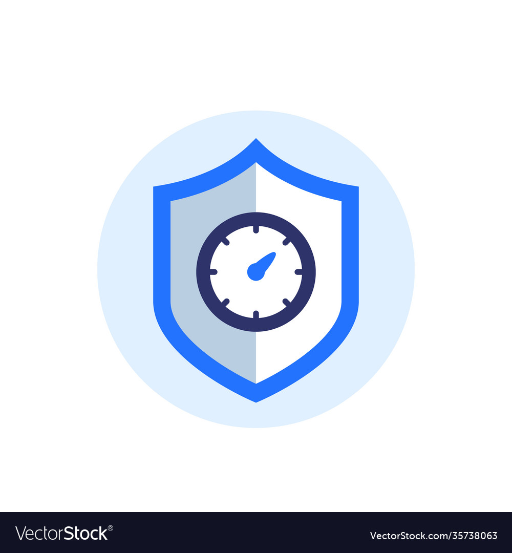 Security meter icon with indicator and shield