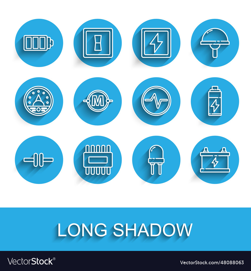 Set line electric circuit scheme processor vector image Set line electric circuit scheme processor