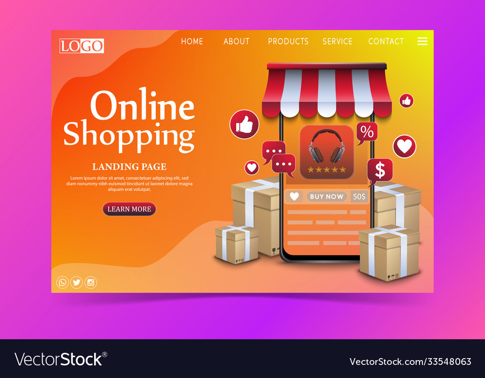Shopping online design concept Royalty Free Vector Image
