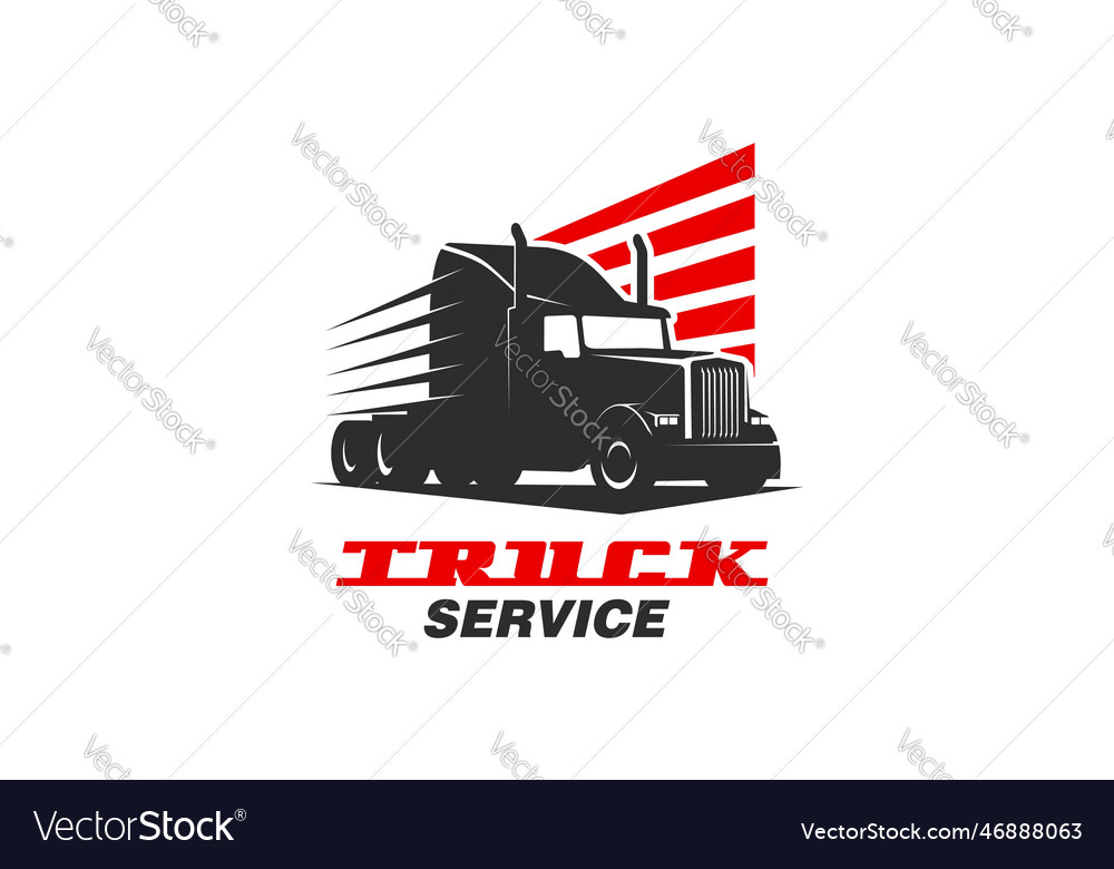 Truck heavy cargo transportation service icon Vector Image