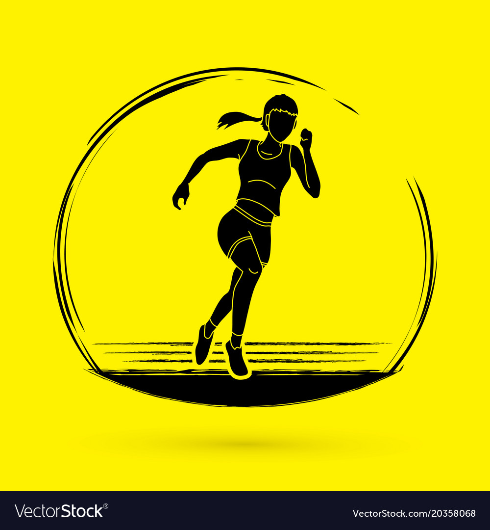 Athlete runner a woman runner running graphic Vector Image