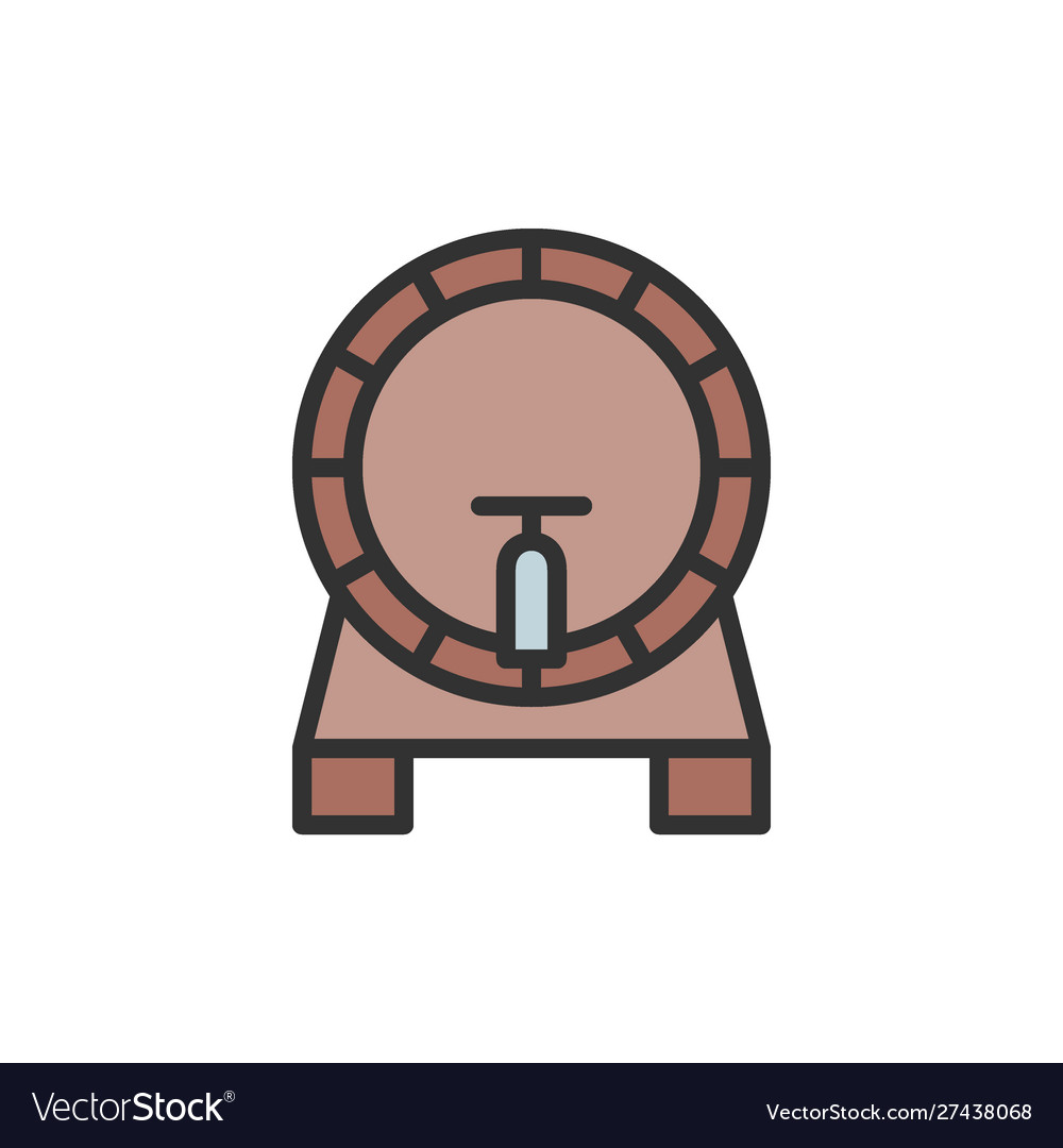 Bier keg Fass flache Farblinie Symbol Vector Image Bier keg Fass flache Farblinie Symbol