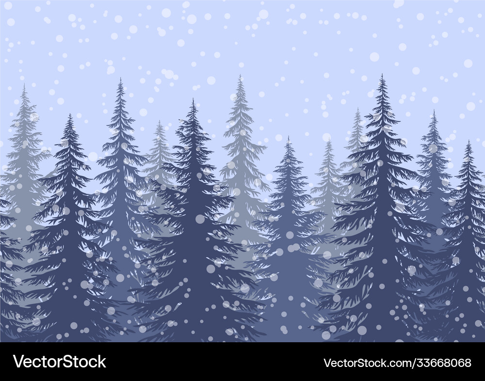 Christmas trees seamless pattern Royalty Free Vector Image