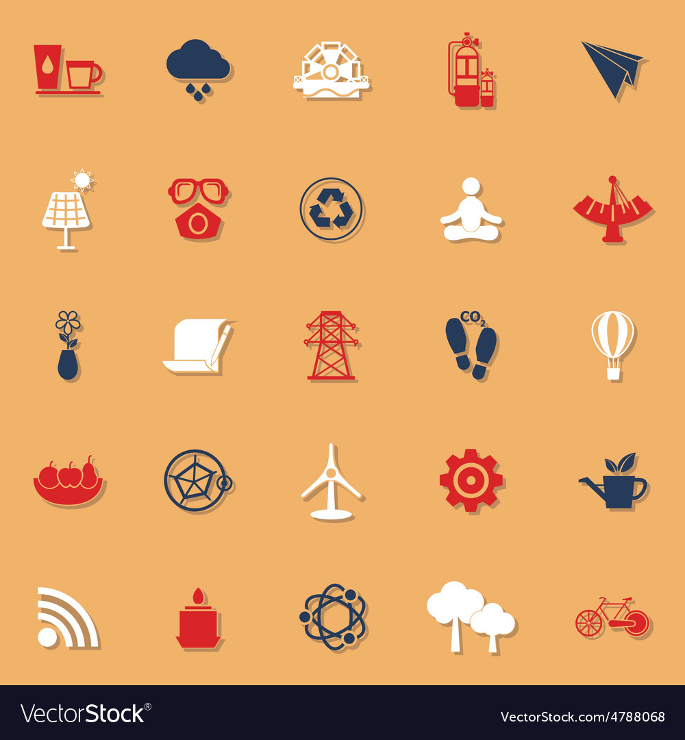 Clean concept classic color icons with shadow