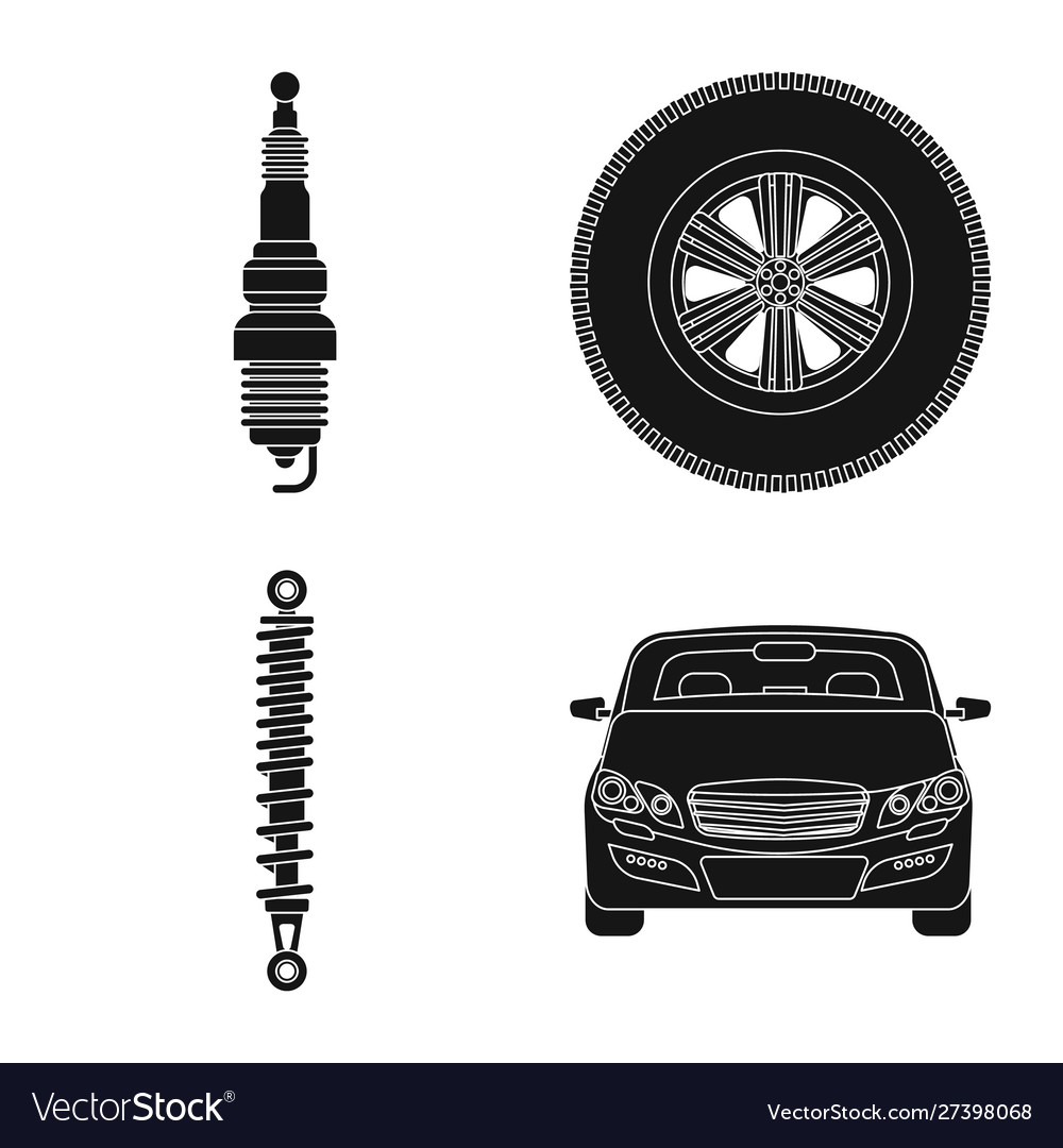 Design auto and part sign set vector image Design auto and part sign set