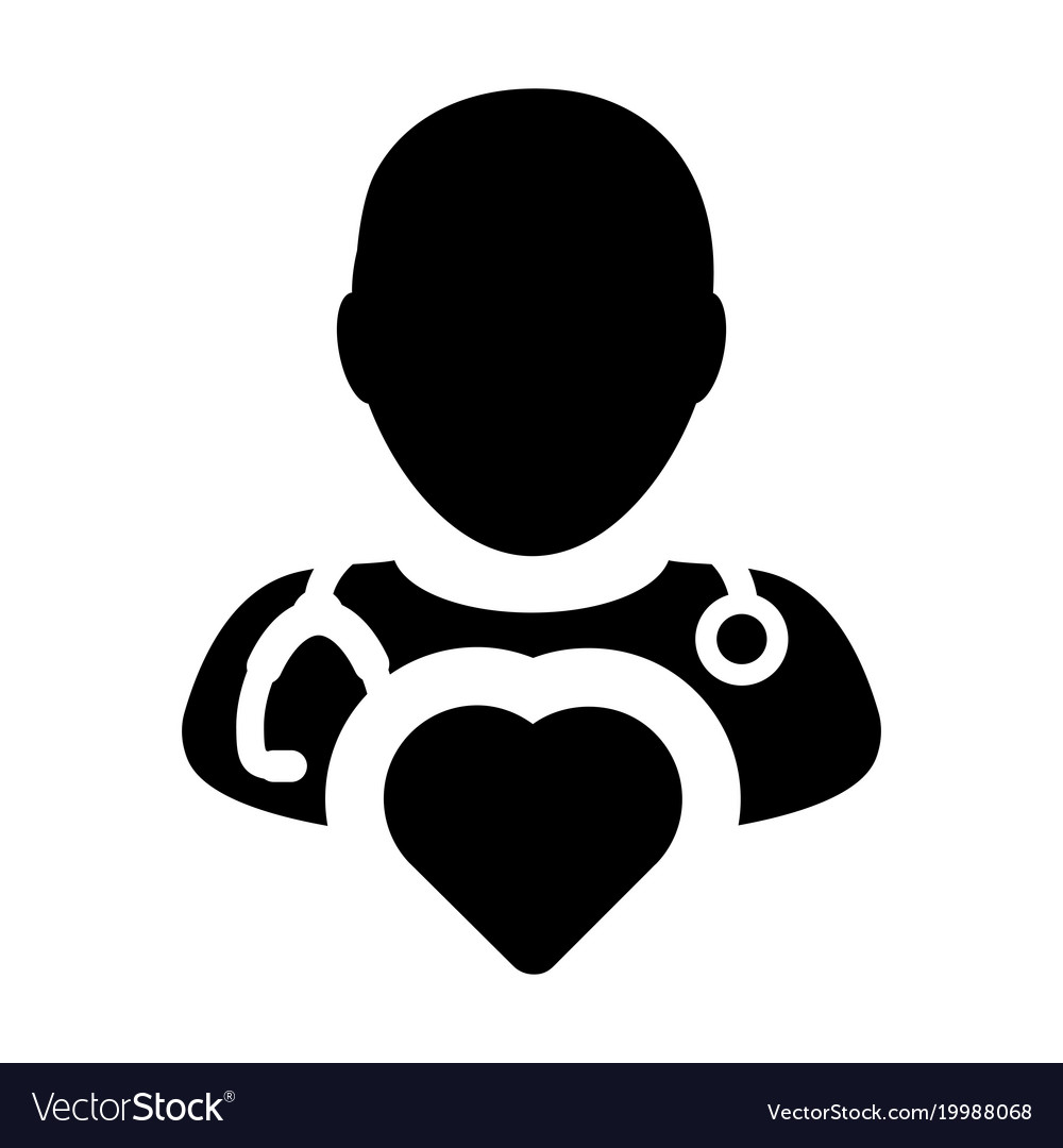 Doctor icon cardiologist specialist with heart Vector Image