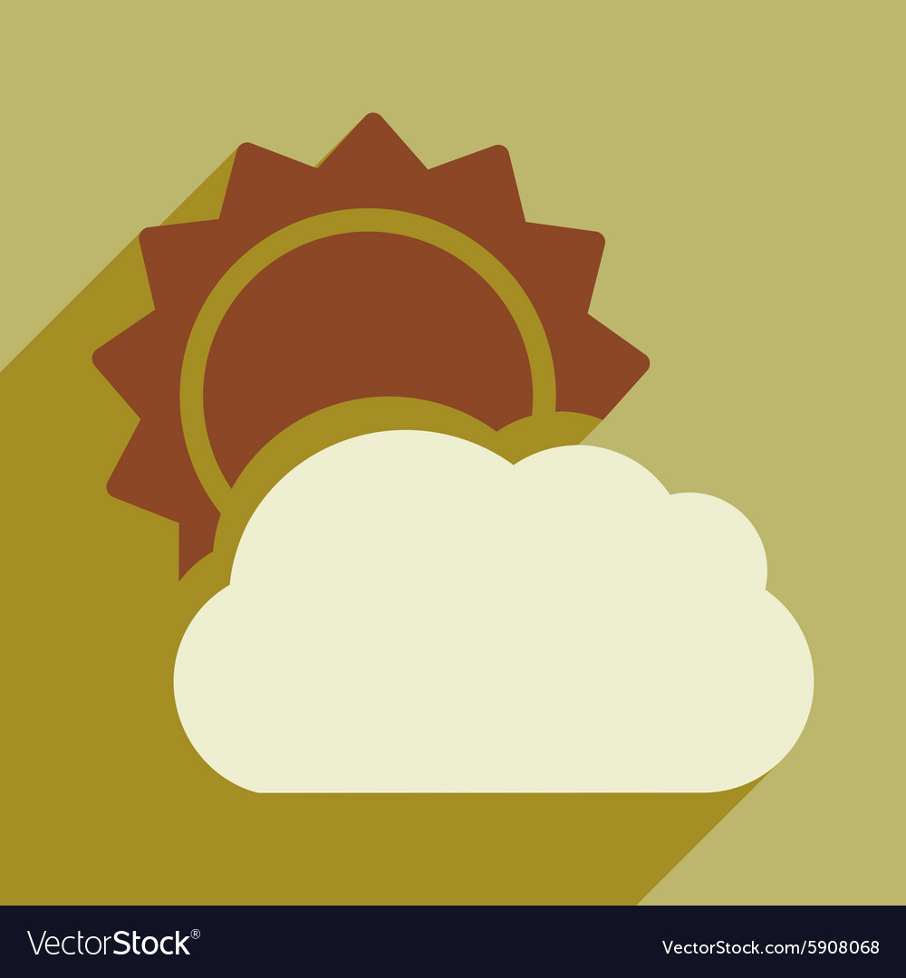 Flat with shadow icon and mobile application sun