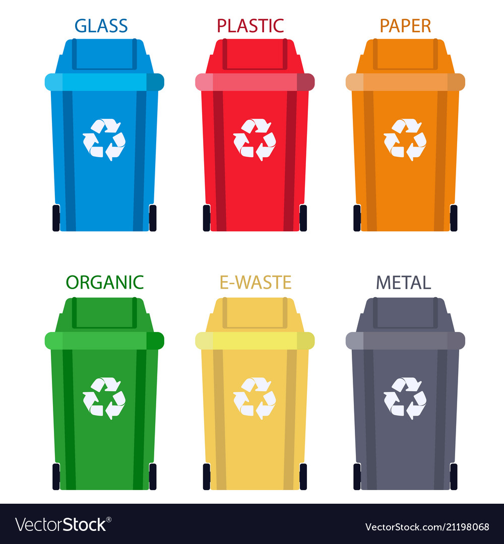 garbage-can-separation-of-waste-disposal-refuse-vector-image