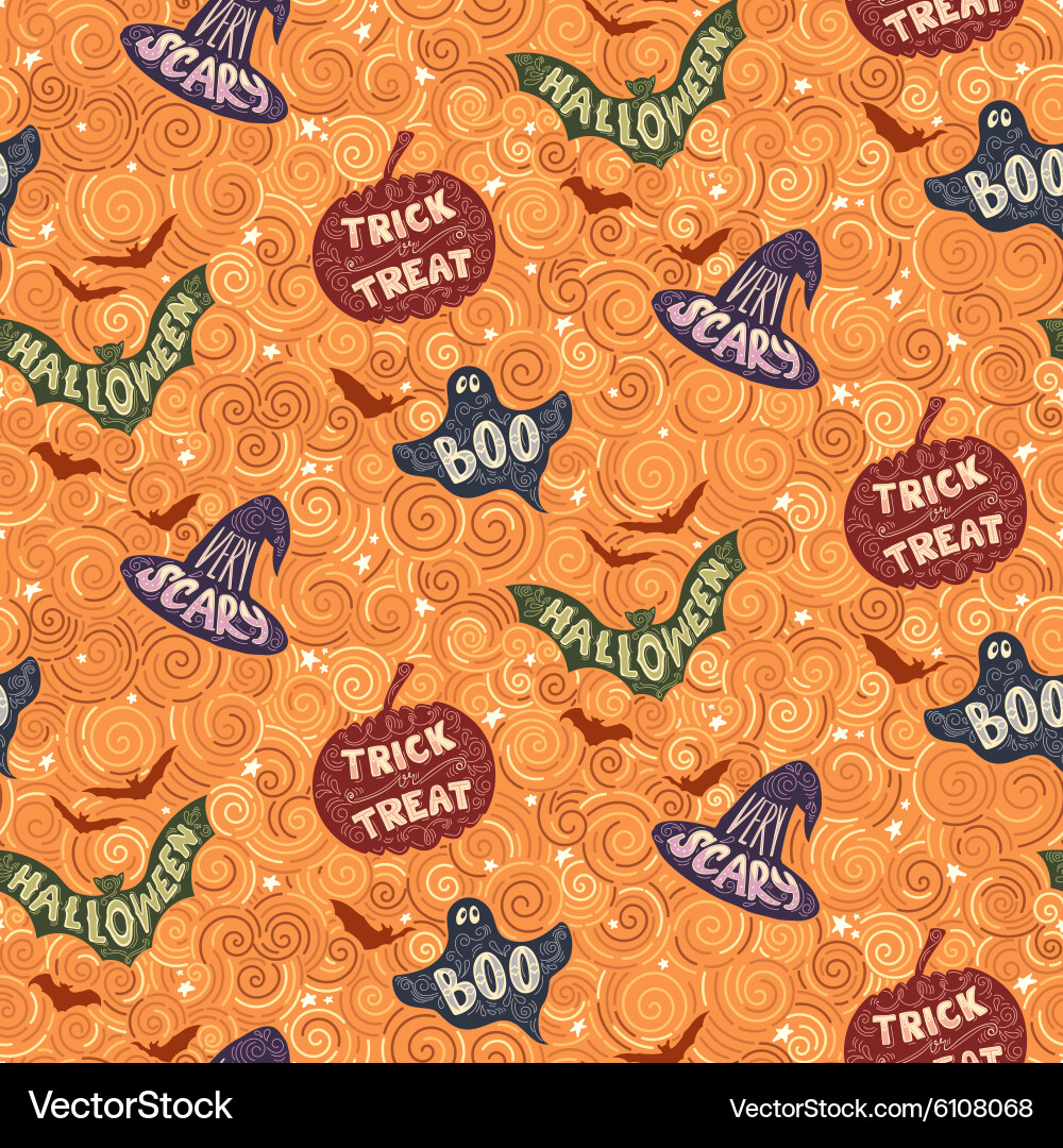 Halloween seamless pattern Royalty Free Vector Image