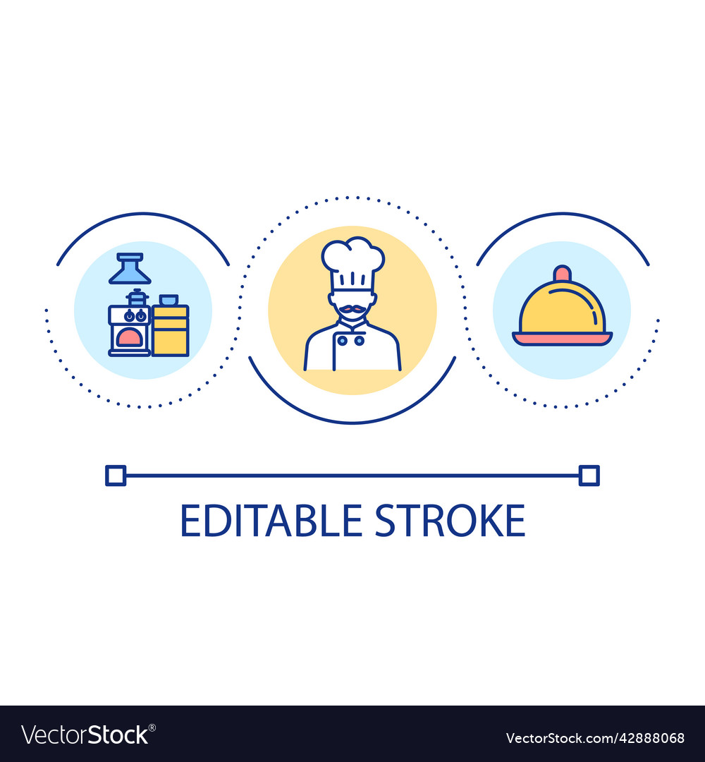 Head chef job loop concept icon Vector Image Head chef job loop concept icon