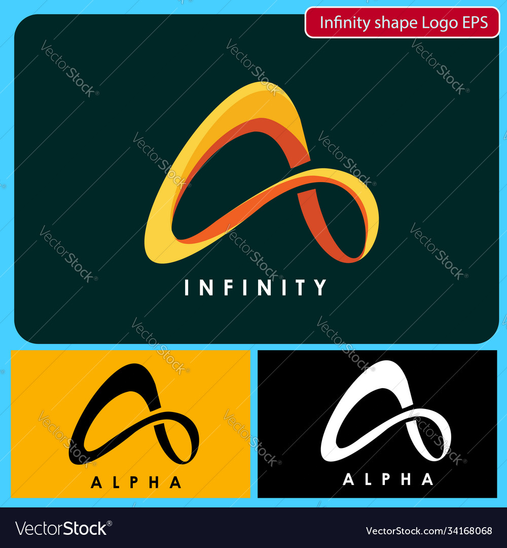 Infinity shape logo- symbol - abstract