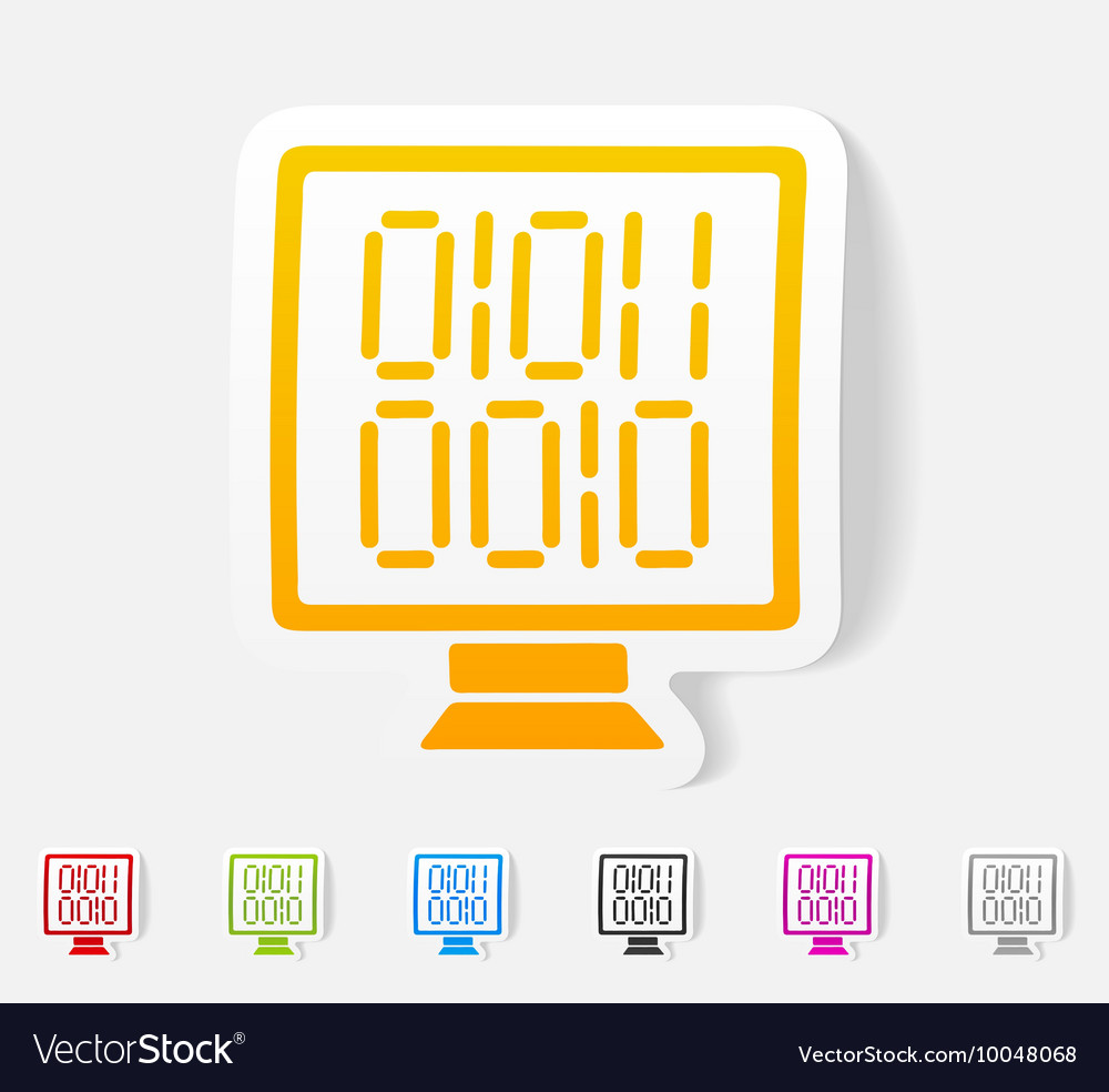 Realistic design element computer screen