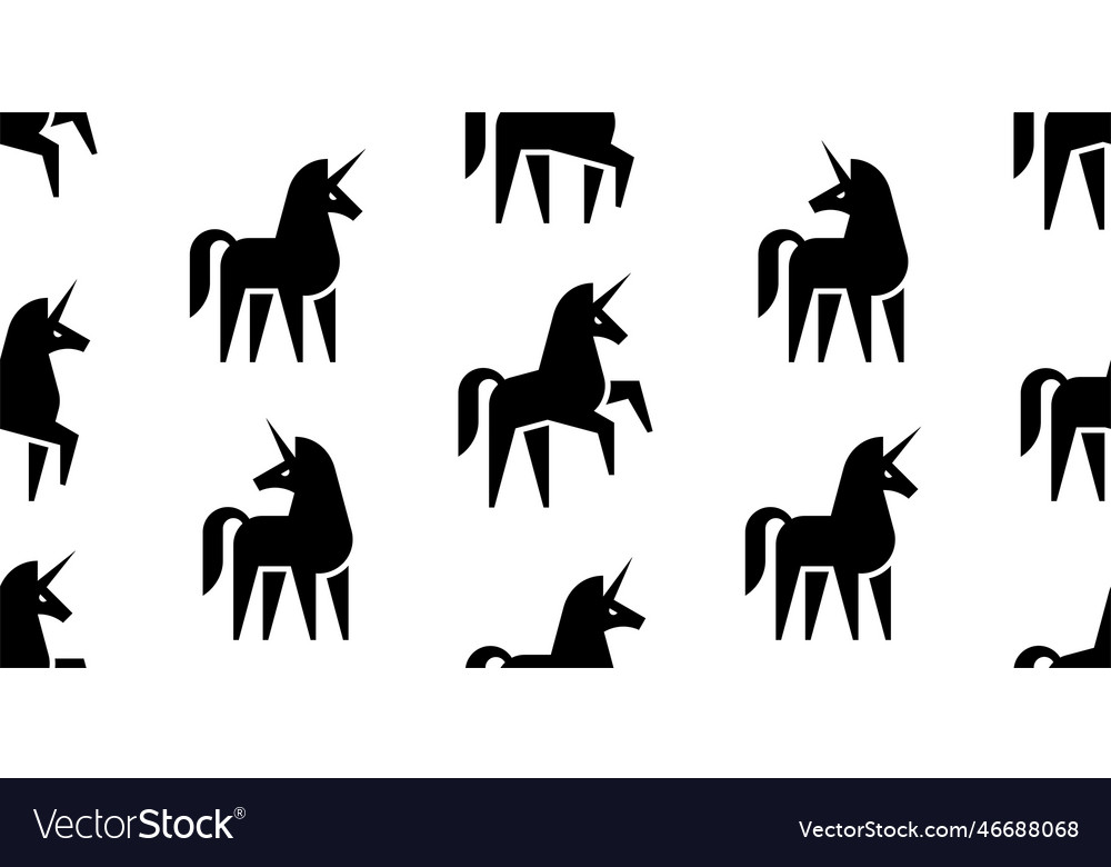 Seamless pattern with unicorns