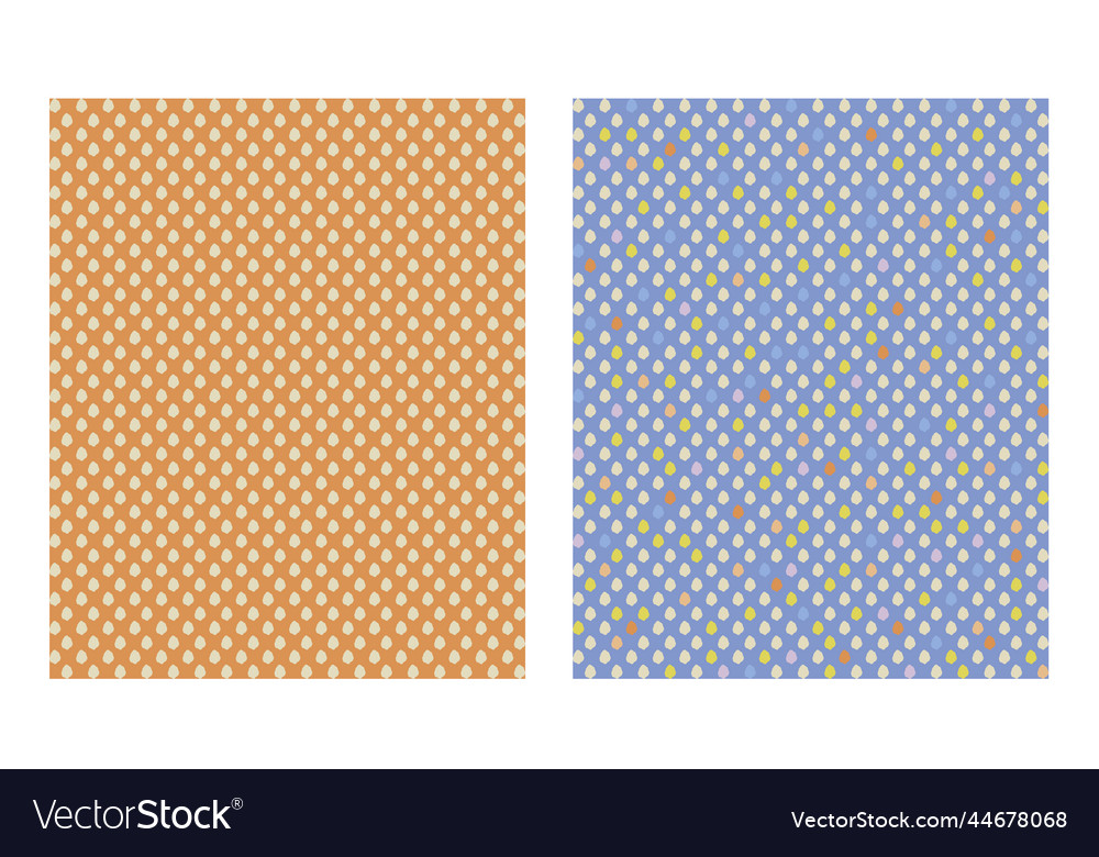 Set of two abstract seamless patterns with polka