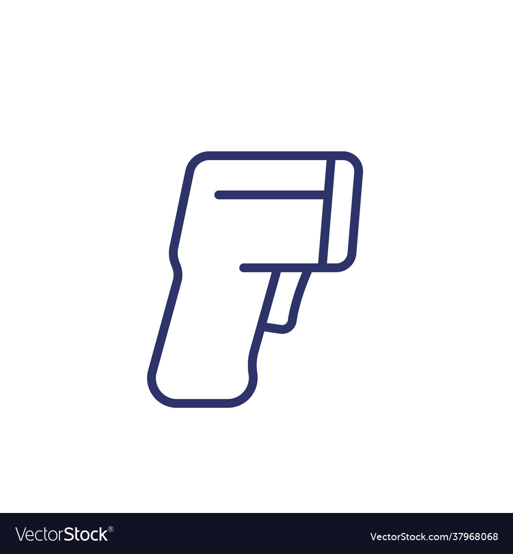 Thermometer gun line icon