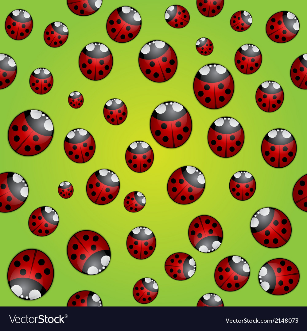 Abstract background seamless pattern with ladybugs