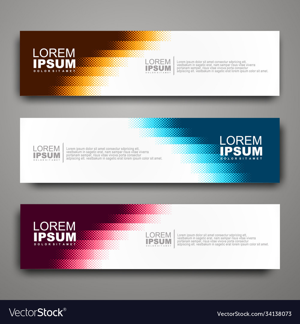 Abstract web banner design template with halftone