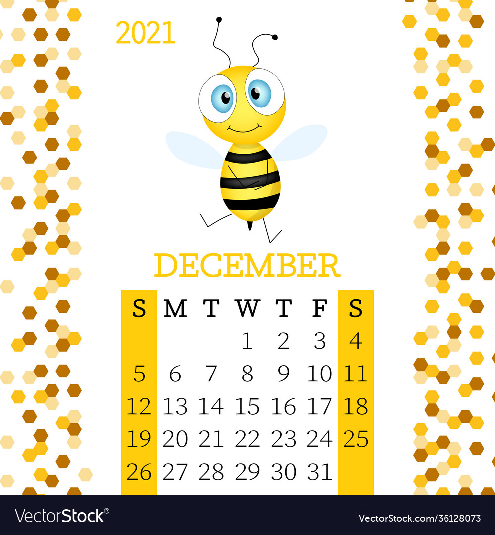 Kalender 2021 monatlich für Dezember