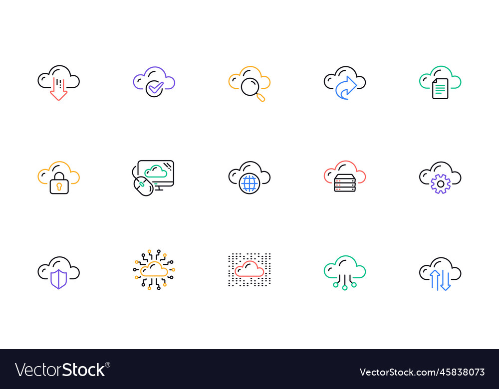 Computer-Cloud-Symbole die Rechendaten hosten