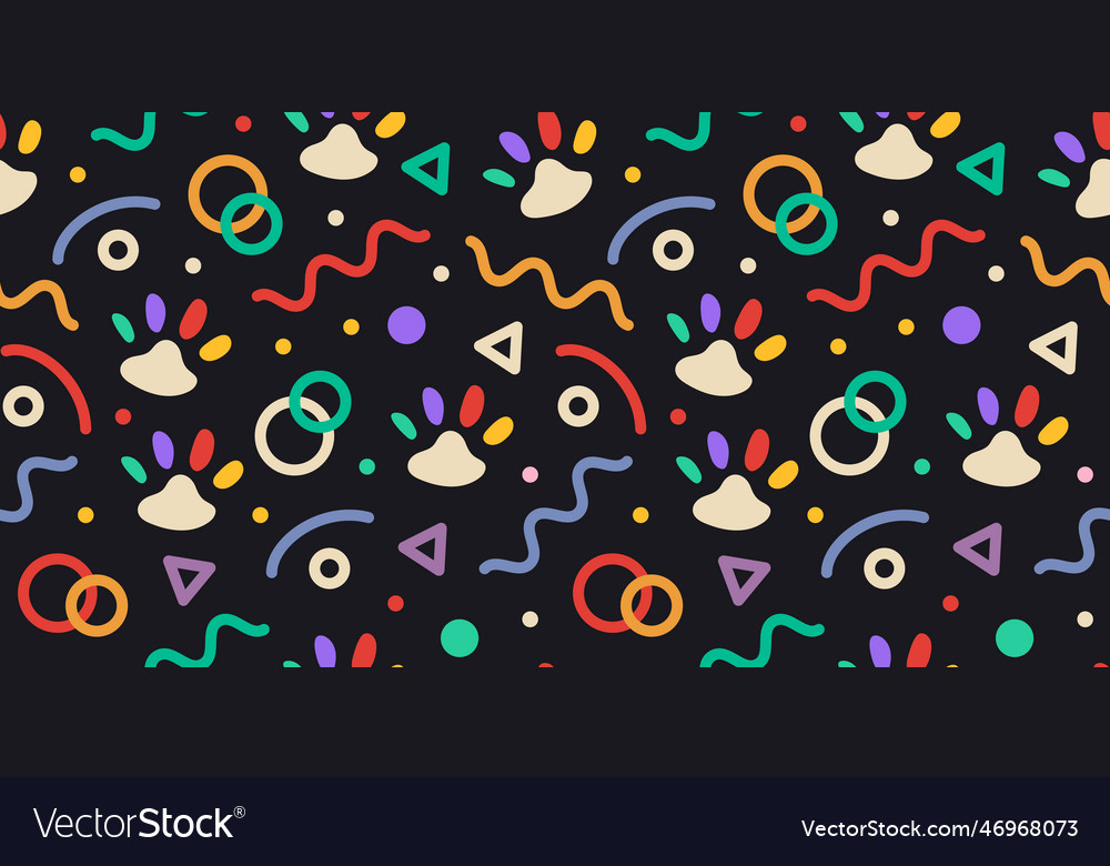 Fun colorful line doodle seamless pattern