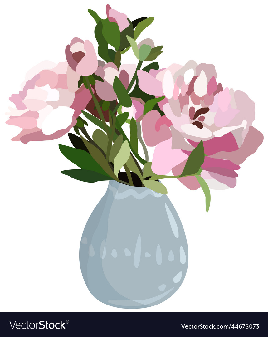 Isolated of peony bouquet in light Royalty Free Vector Image