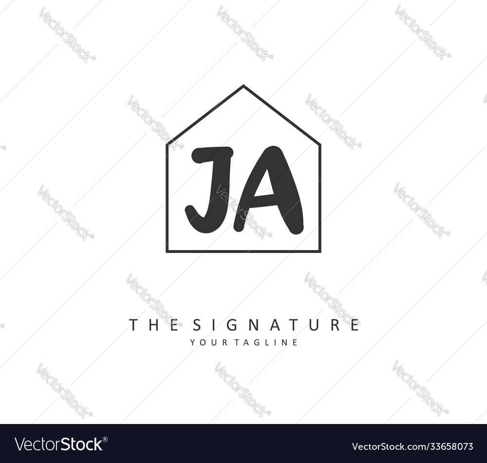 J a ja initial letter handwriting and signature