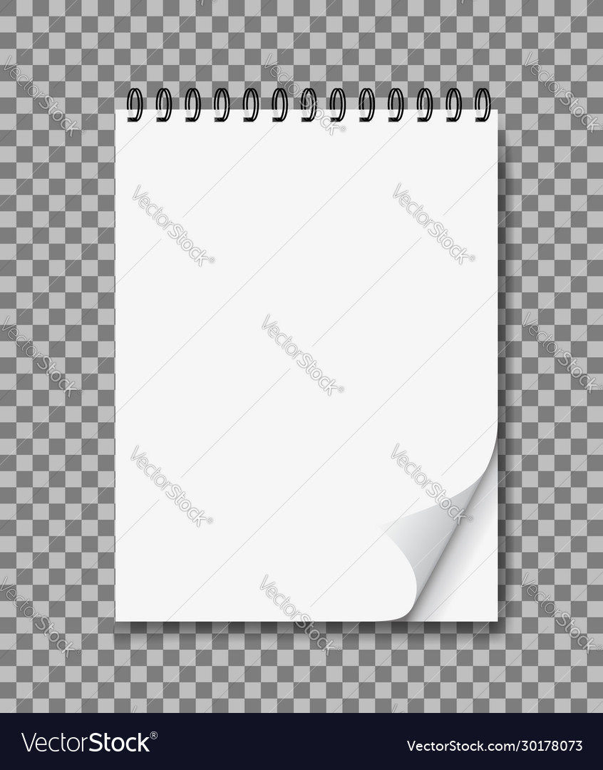 Realistic notebook in mockup style blank notepad vector image Realistic notebook in mockup style blank notepad