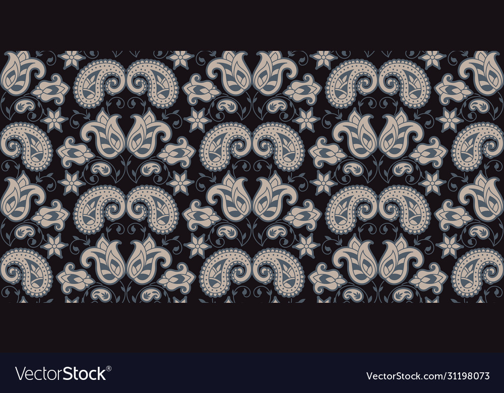 Rectangular seamless boho print design vector image Rectangular seamless boho print design
