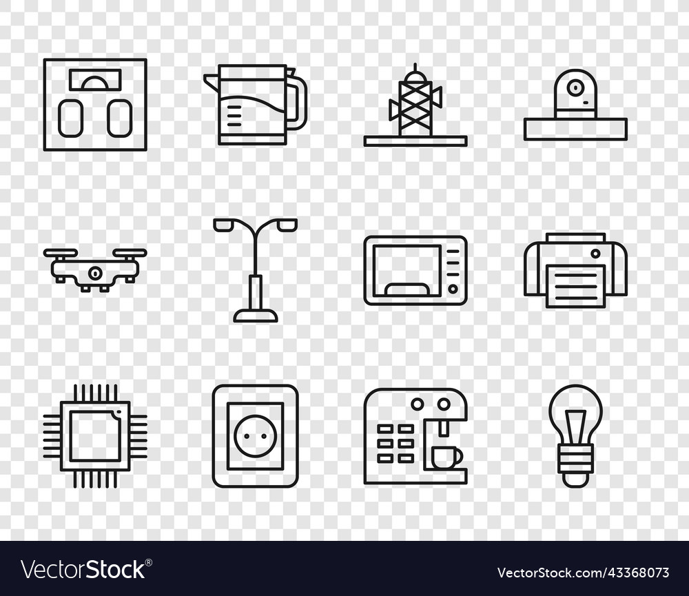 Zeilenprozessor mit Mikroschaltungen cpu light einstellen vector image Zeilenprozessor mit Mikroschaltungen cpu light einstellen