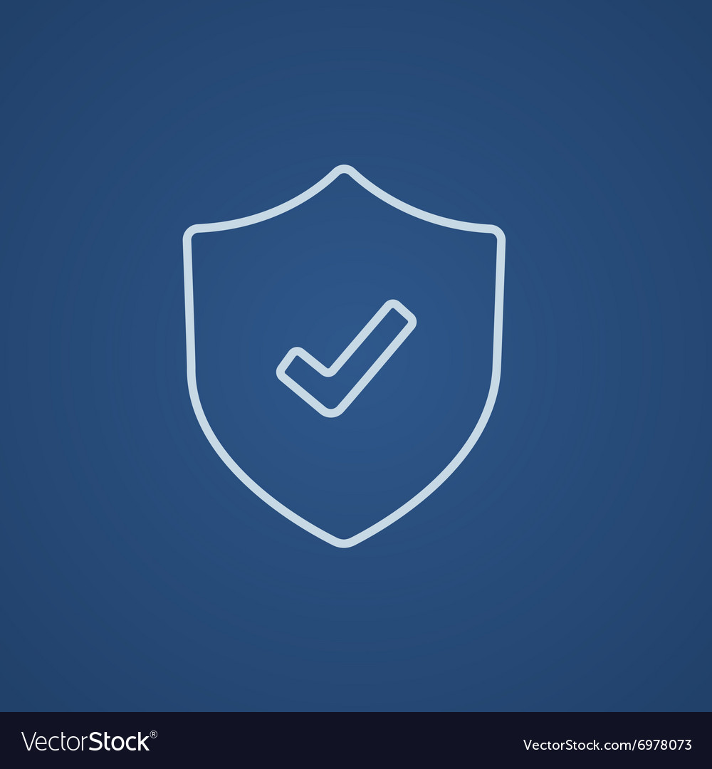 Shield with check mark line icon