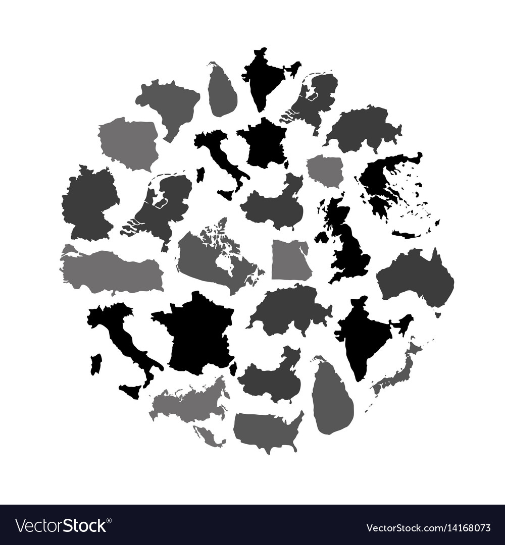 Simple maps of different country collection