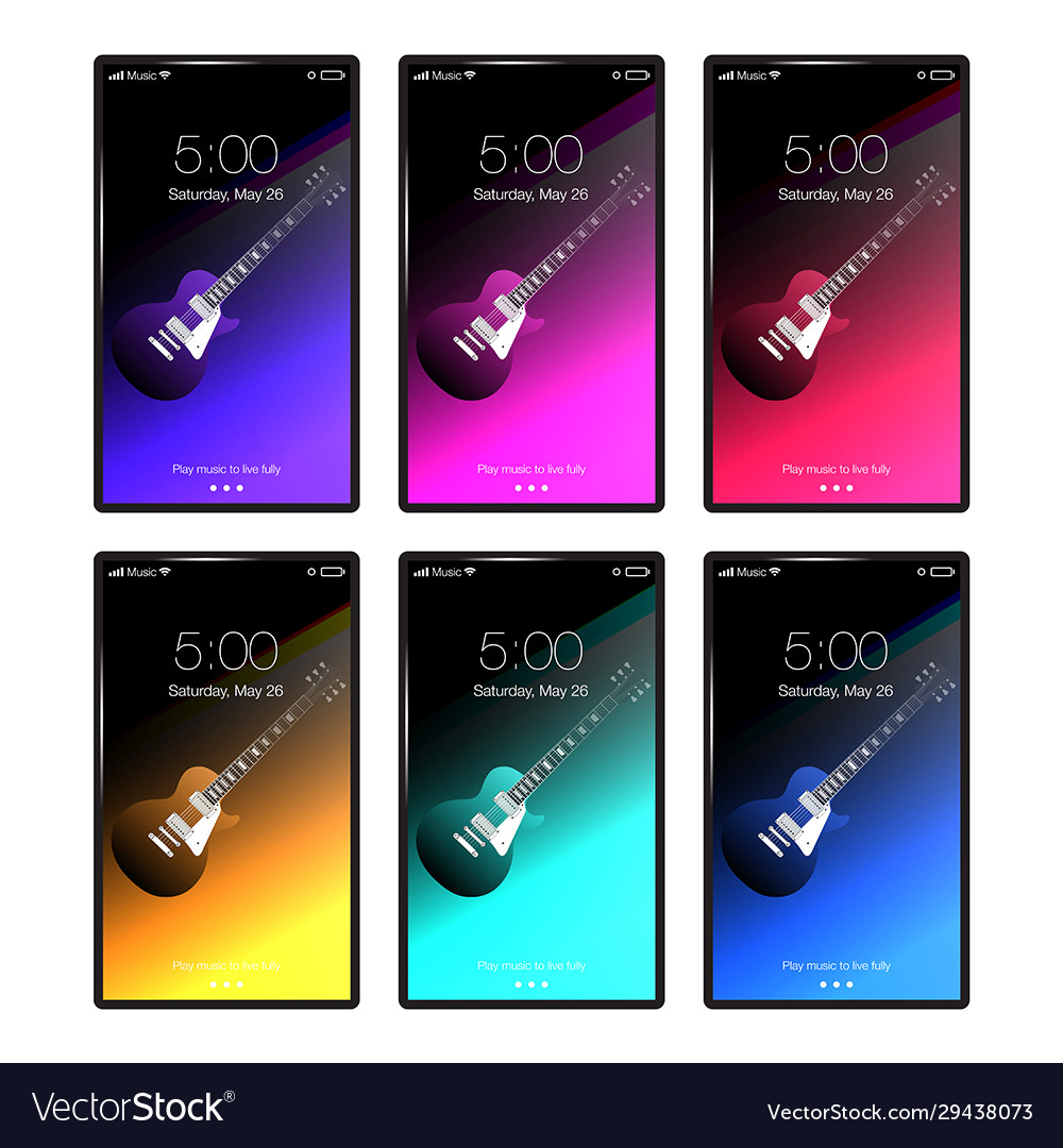 Six smart phone wallpaper musical templates