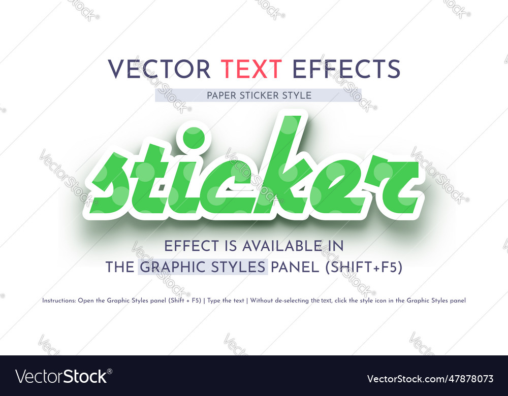 Sticker - editable text effect font style