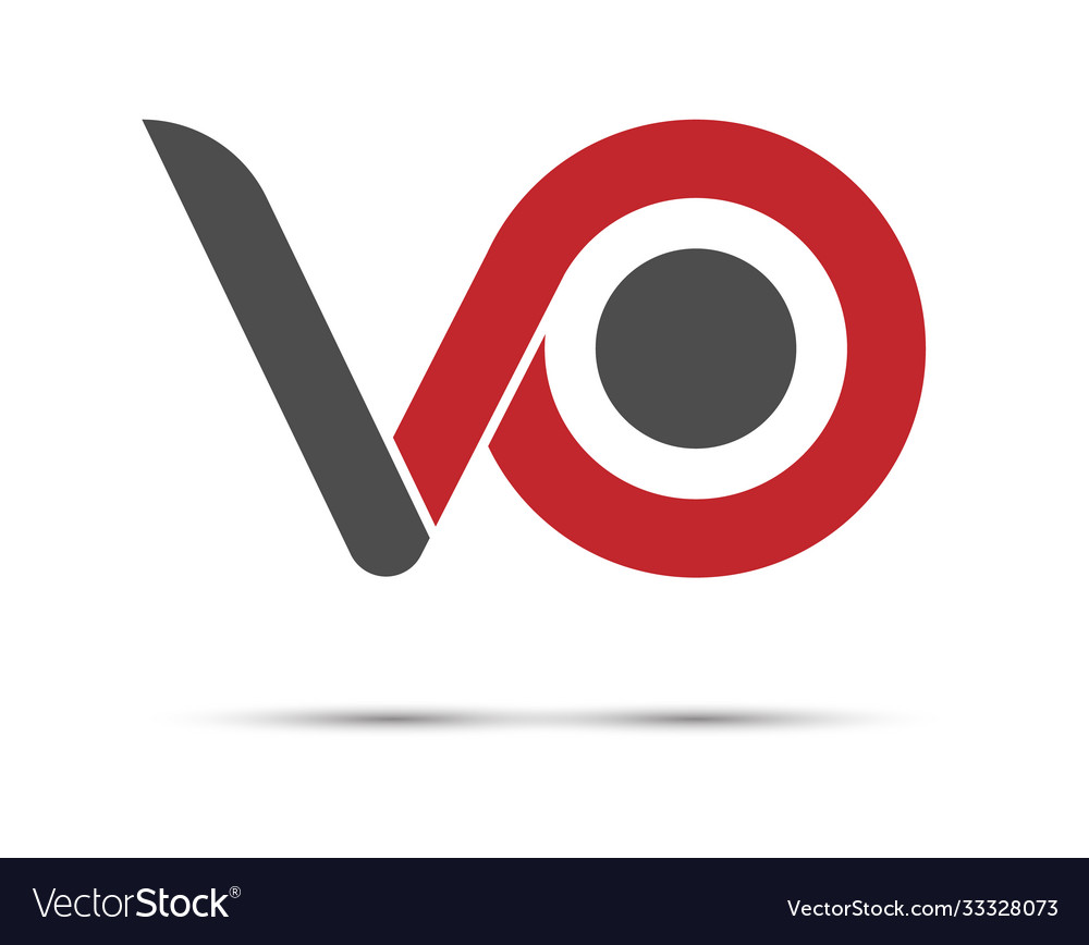 Stylized lowercase letters v and o are linked vector image Stylized lowercase letters v and o are linked